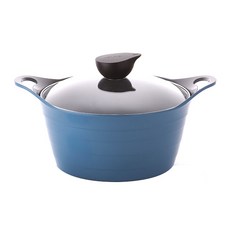 NEOFLam 耐用富林 IH爐適用Eela系列雙耳湯鍋, 24cm, 深藍色