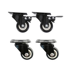 Ppoma 聚氨酯腳輪 固定型 2入 + 旋轉型附煞車 2入 套組, 1套