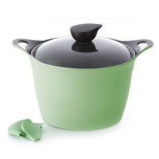 네오플램 일라 유리뚜껑 곰솥냄비, 26cm, 애플그린, 1개