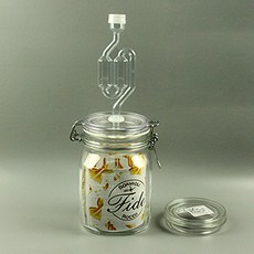 S型氣閘+皮多玻璃瓶1L, 1入