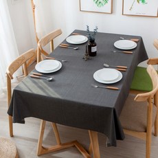 Lovesomeyou 亞麻防水桌布, 130 x 240 厘米, 深咖啡