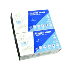 GLOVES SENSE 乳膠手套 L, 白色, 大(L), 2個