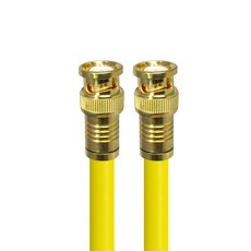 에이치디탑 국산 수제작 골드 BNC TO BNC 5C 동축 케이블 옐로우, HT-ZYGBB100 (10m), 1개