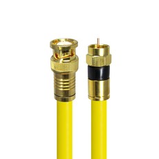 에이치디탑 국산 골드 BNC TO RF 5C 동축 케이블 옐로우, HT-ZYGBR500 (50m), 1개
