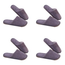 더자카 심플 컬러 극세사 실내화, 그레이, 4개