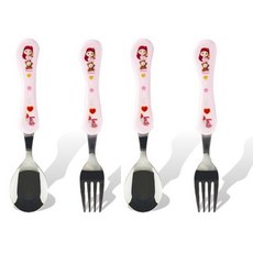 helloMothers Rainbow Ruby孩童湯匙叉子組, 混色, 2組