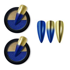 MARKET A 투톤 티타늄 레이저 네일 파우더, S12네이비블루, 2개