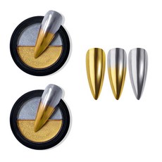 MARKET A 투톤 티타늄 레이저 네일 파우더, S01옐로우골드, 2개