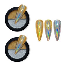 MARKET A 투톤 티타늄 레이저 네일 파우더, S08골드, 2개