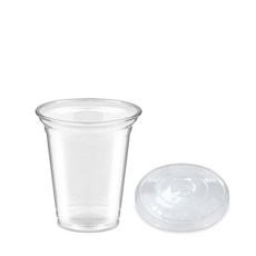 친환경 테이크아웃 아이스컵 92mm 410ml + 평뚜껑 세트, 1개입, 500개