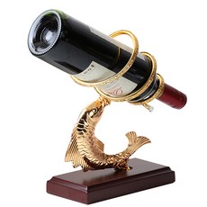JHCompany閃亮亮魚紅酒架, 黃金, 1個
