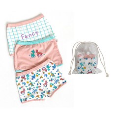 ZYZ 2S BUCK 女童花鹿四角內褲3件組 + 收納袋組合