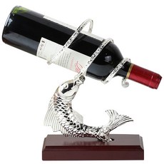 JHCompany閃亮亮魚紅酒架, 銀, 1個