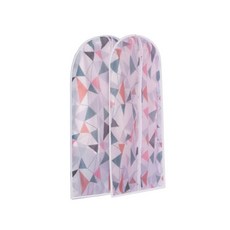 簡約三角圖案大號衣物防塵套, 1入, 2個