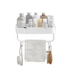 물 빠짐 벽 후크 스토리지 랙, 화이트, 1개