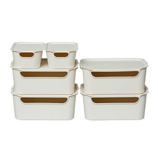 EZLIVING 塑膠多用途收納整理箱 一般A套組, 象牙白, 1套