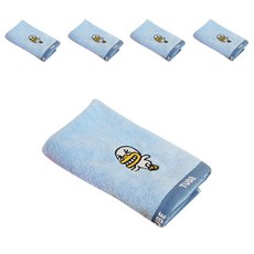 Moohan Towel Kakao Friends圖案刺繡擦手巾, 淡藍色管, 5個