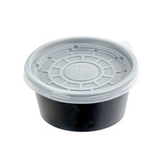 醬料杯 105φ 小 黑色 碗身 + 蓋子, 500套, 1入
