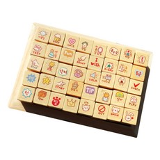 빈티지 다이어리 꾸미기 스탬프 40종 세트 ver 2, 혼합색상