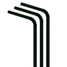 PP材質可彎吸管 25cm 黑色, 5000入, 1個