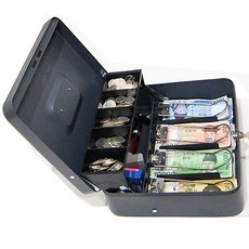 2層迷你保險箱 CASH-300, 金屬黑色