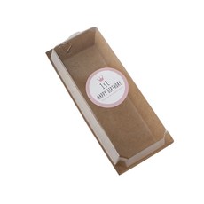 牛皮砂容器長方形+蓋子+石貼粉彩粉色, 100套