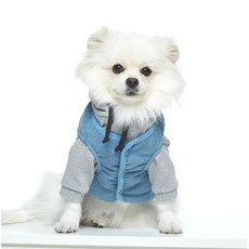 狗狗燈芯絨牽引帶背心, 藍色