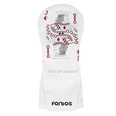 Forbos GOLF 黑桃J 一號木桿套 桿頭套, 白色