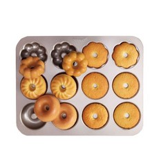 CHEFMADE 12格不沾甜甜圈造型烤盤模具 3款, 1個