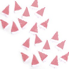 파티해 줄무늬 미니 산타모자, 랜덤 발송, 20개
