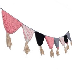 市集風 北歐風 針織生日派對掛旗, 粉紅色