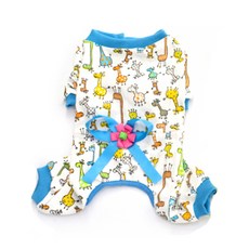 I Love Pet 寵物休閒可愛睡衣四腳衣, 藍色