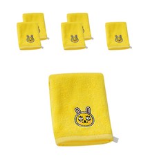Moohan Towel Kakao Friends圖案刺繡廚房吊環毛巾, 黃色(Muzi), 6入