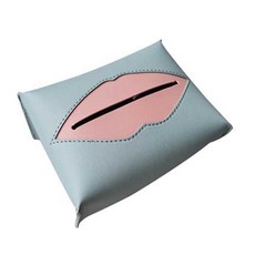 厚唇皮革面紙盒, 天藍色, 1個