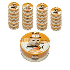 모찌네 챱챱 고양이 간식캔, 참치 + 연어 혼합맛, 90g, 24개