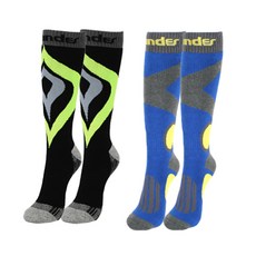 savander 成人男子滑雪板襪 2 件套, 黑色+藍色