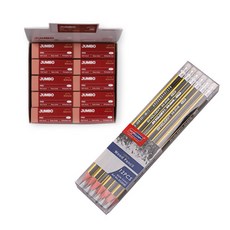 HWARANG 專業橡皮擦 L號 30入+三角橡皮鉛筆 SG-204 12入, 黃色（鉛筆）, 1套