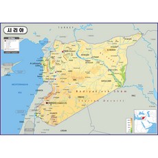 지도닷컴 시리아 지형지도 코팅형 210 x 150 cm, 1개