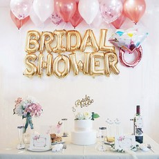 올리브파티 브라이덜샤워 피치플라워 꽃팔찌 4p세트, 골드, 1세트