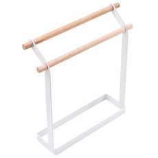 Noljaliving 現代木質 2 層抹布晾衣架, 白色的, 1個
