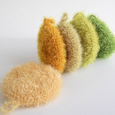 Yarna 豆沙包造型菜瓜布鉤針DIY編織組, Yellow Green Gradient, 1組