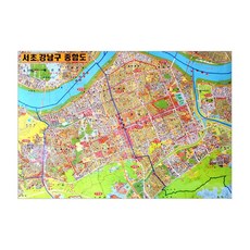 地圖達康 雙面覆膜 瑞草 江南區 綜合地圖 110 x 75cm, 1個