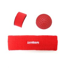 lenwave 迷你平衡墊(隨機)+瑜伽帶(隨機)+髮帶1入(紅色)