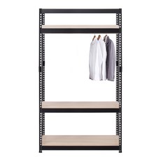 스피드랙 V2 봉1 4단행거 1200 x 400 x 2100 mm, 블랙