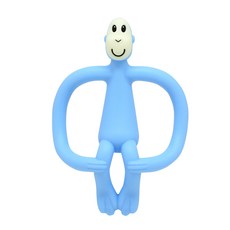 매치스틱 몽키 소프트 실리콘 치발기, 노꼭지, 라이트블루 몽키