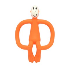 매치스틱 몽키 소프트 실리콘 치발기, 노꼭지, 오렌지 몽키