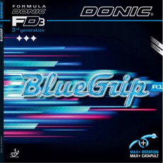 DONIC Blue Grip 2.0 R1乒乓球拍橡膠皮, 黑色的