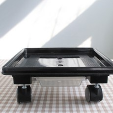 MORIANN Best House聚氨酯滾輪移動式方形花盆底座, 黑色