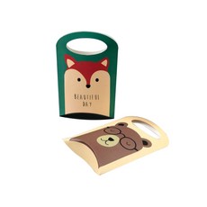 손잡이형 애니멀 선물상자 여우 5p + 곰 5p 세트, 혼합색상, 1세트