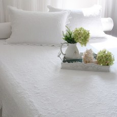 ANDCOTTON 浪漫棉花床罩 + 枕頭套組, 白色